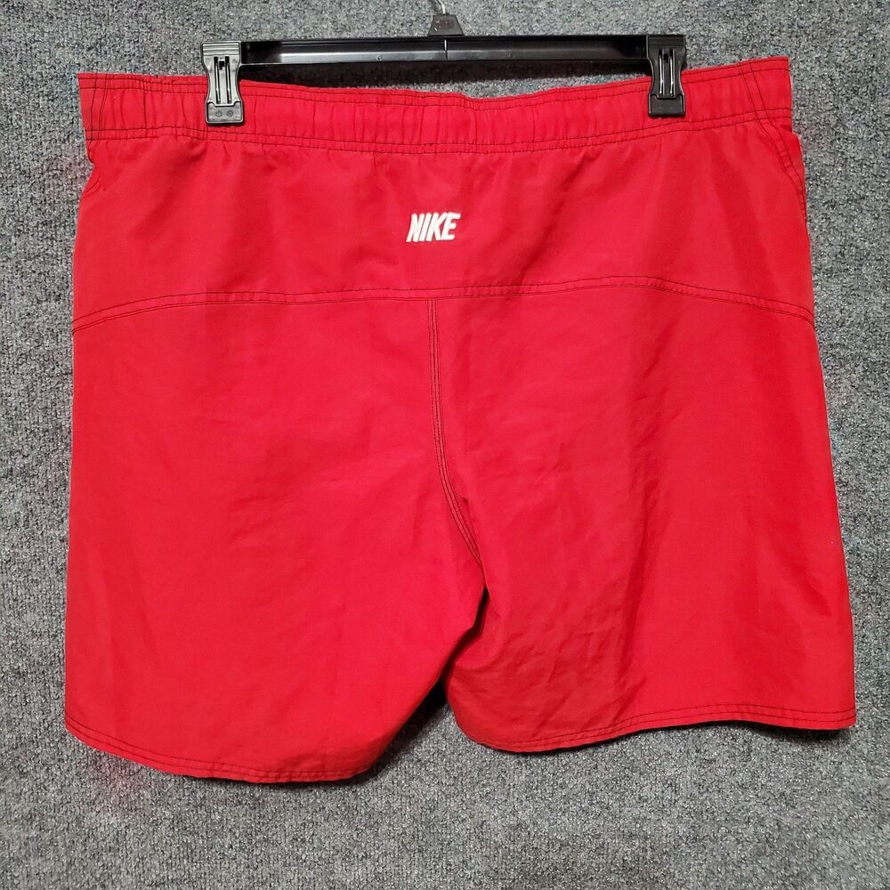 Vintage Y2K Nike Red Swim Trunks Board Shorts Mens XL Embroidered Swoosh Casual
